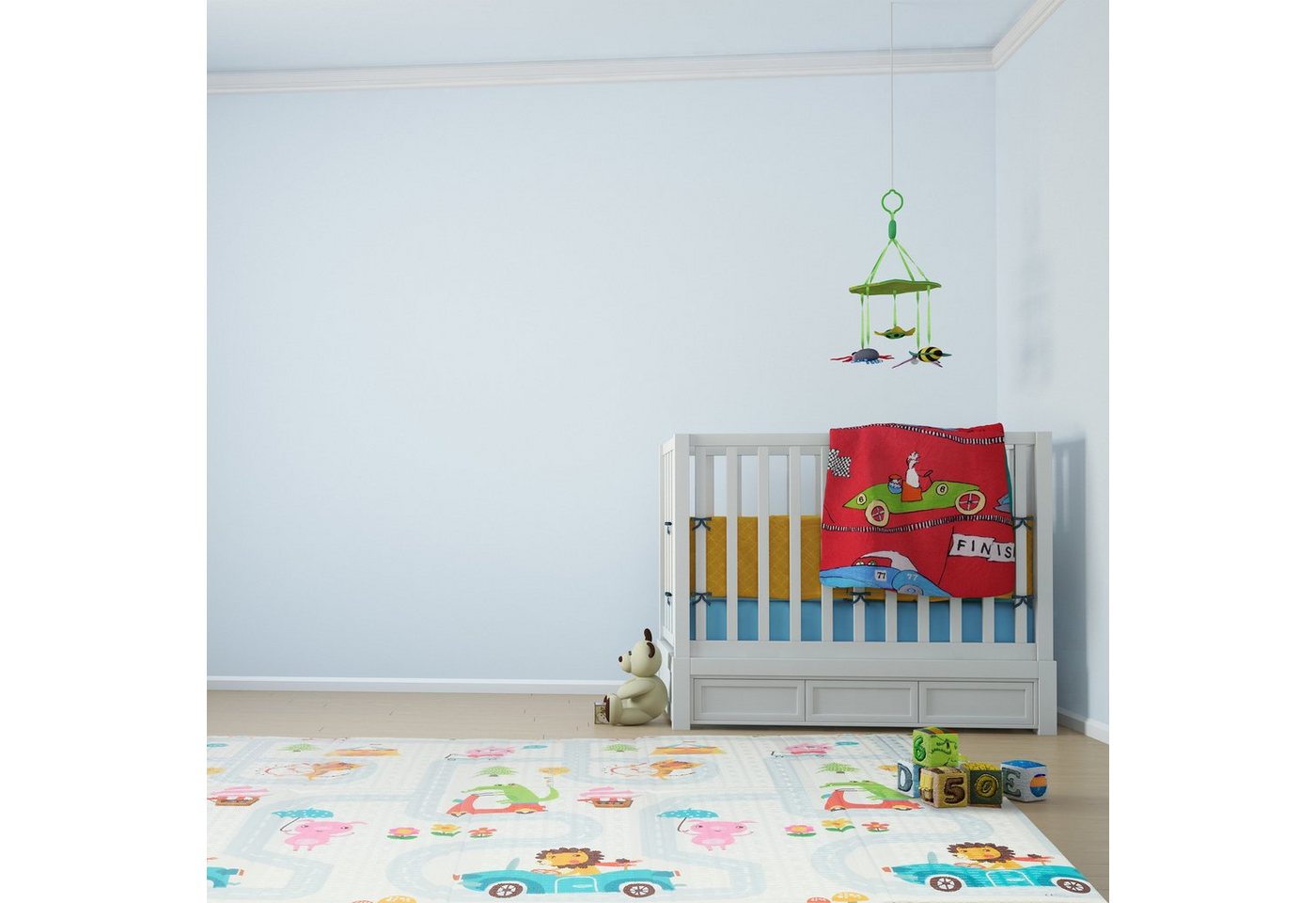 Relaxdays Spielmatte XPE-Schaumstoff Bunt Faltbar Abwischbar 195 cm x 175 cm 1,6 kg