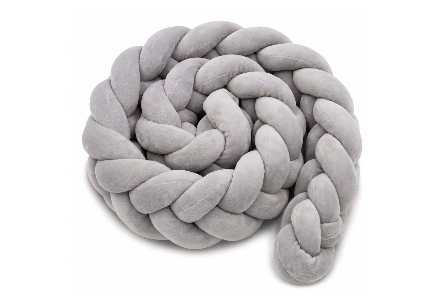 Relaxdays Bettschlange Polyester Grau Geflochten 220 cm x ø 12 cm 1 kg Bild 3