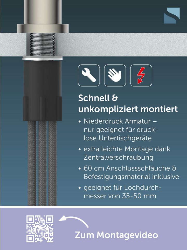 Schütte Spültischarmatur Cornwall Edelstahl gebürstet Bild 4