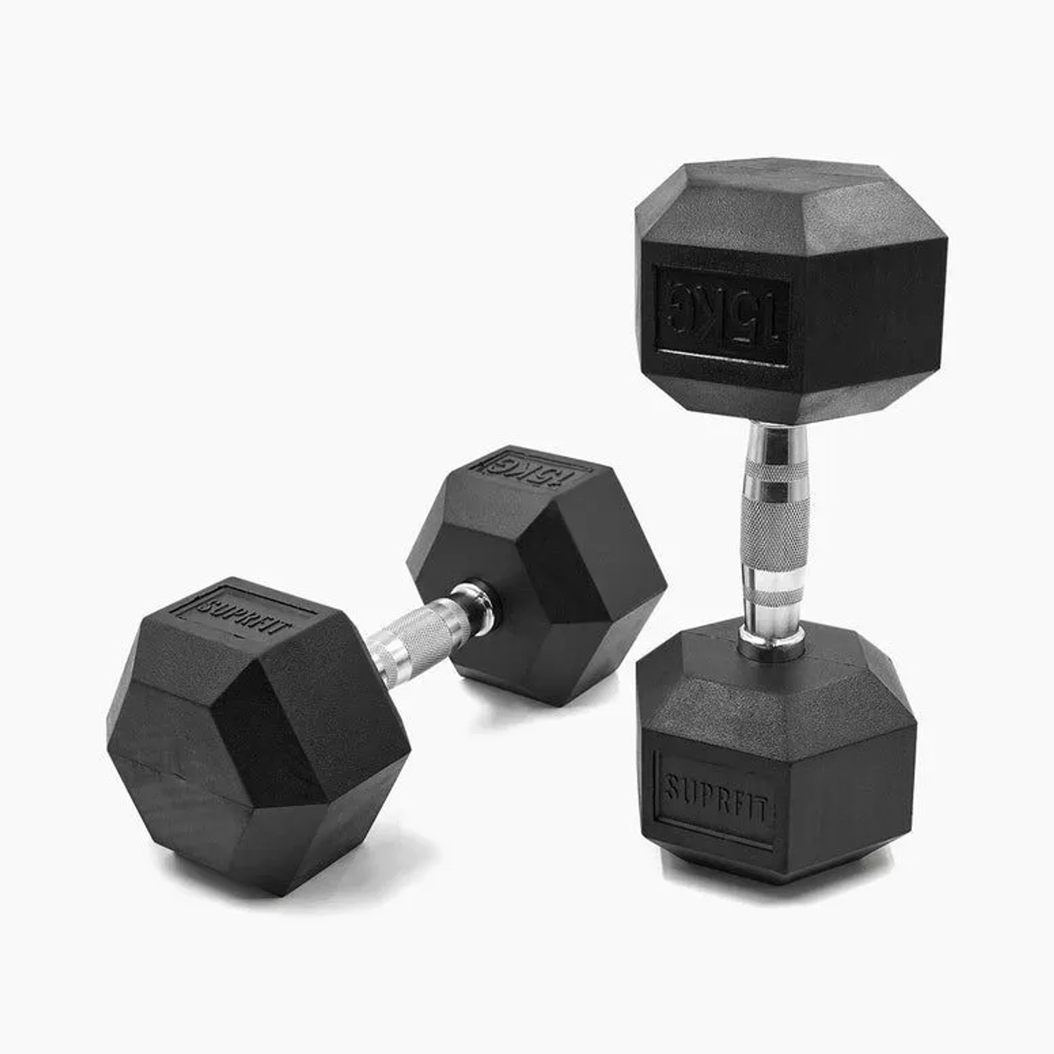 Suprfit Hex Gummi-Kurzhanteln Paar 15kg