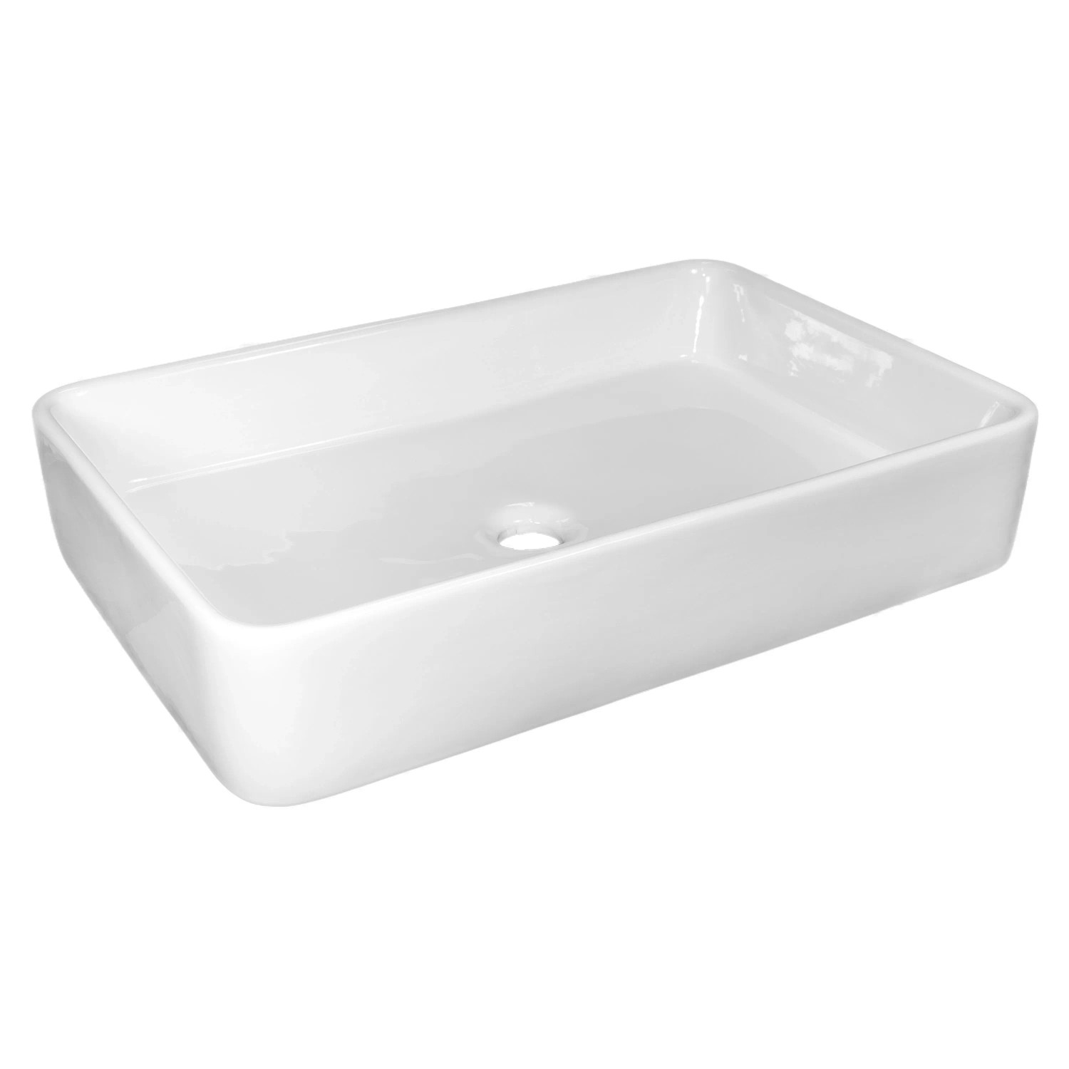 NEG Aufsatz-Waschbecken Uno71A Rechteckig Flacher Rand 61T x 41B x 11,5H cm