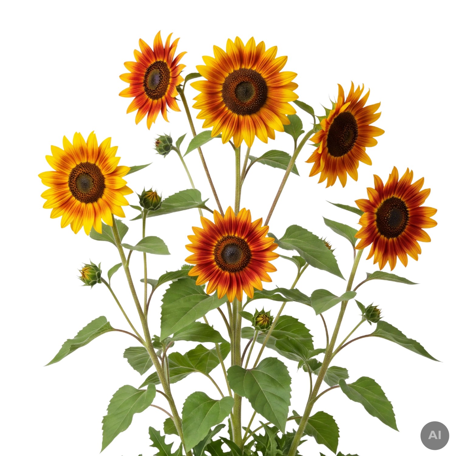 LaCaTho Sonnenblume Selma Samen Helianthus Annuus 50 Samen Gelb-Rot Blüten
