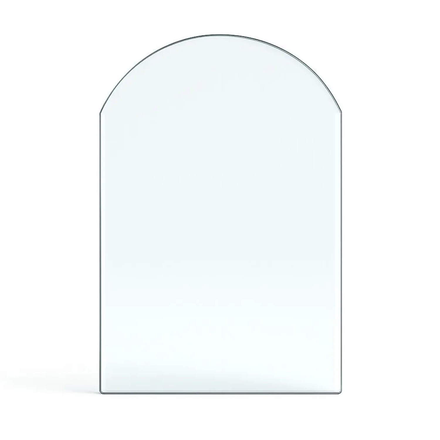 Feuercampus Funkenschutzplatte Glas für Kaminofen Rundbogen 130 x 120 x 0,8 cm