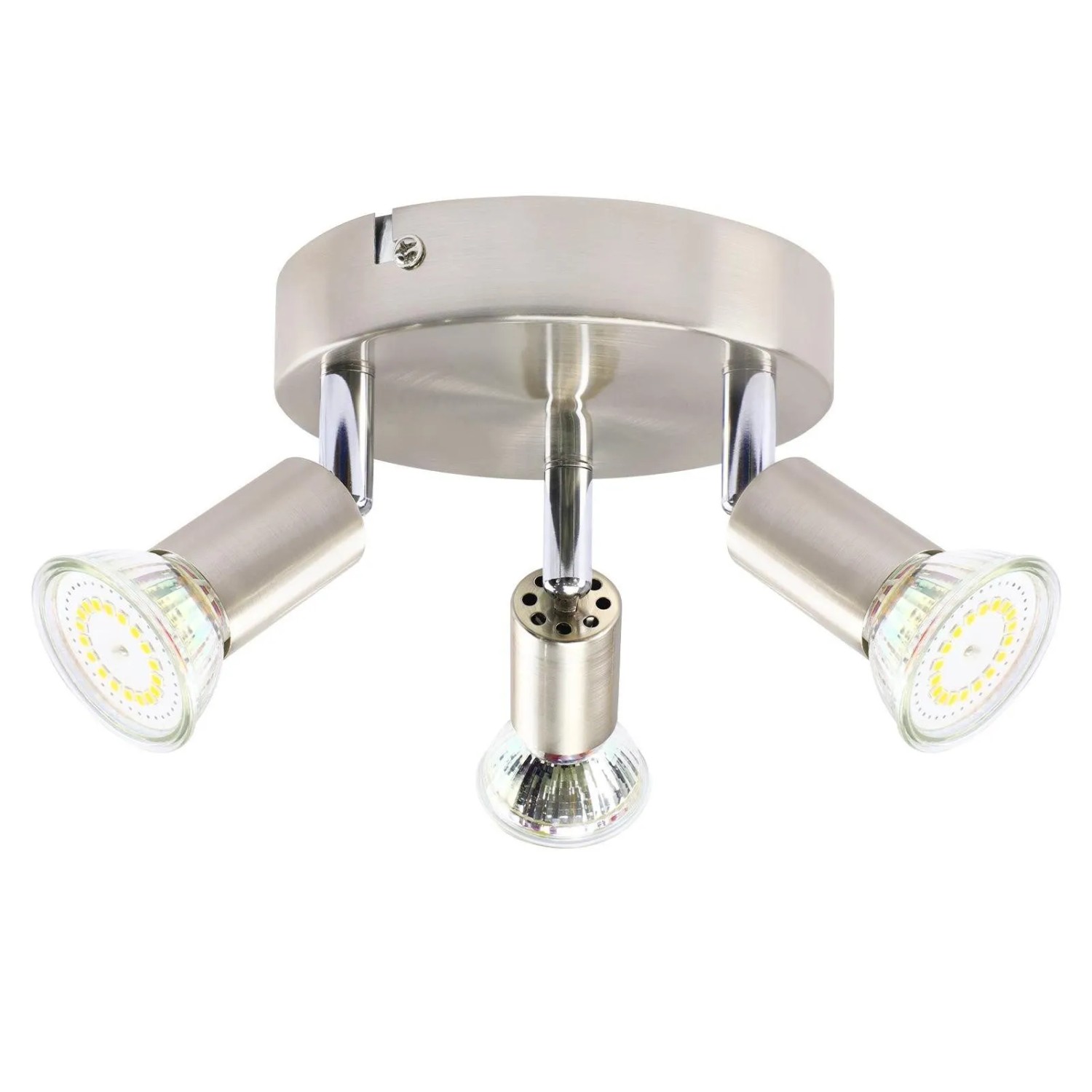 ZMH LED Deckenstrahler 3 Flammig GU10 Edelstahl Schwenkbar 330 Grad Industrial ohne Leuchtmittel