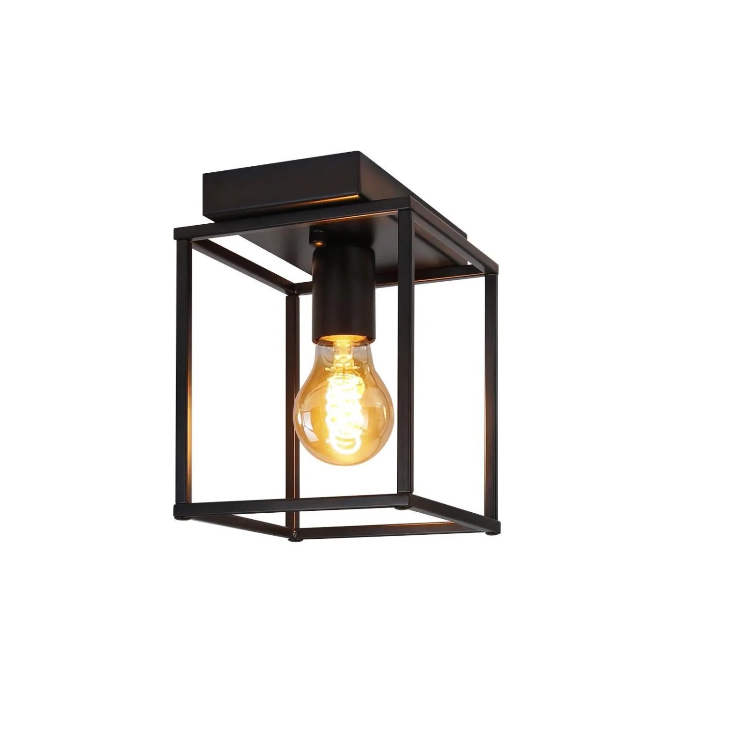 ZMH Deckenleuchte 1-flammig E27 Retro Schwarz Küchenlampe Metall