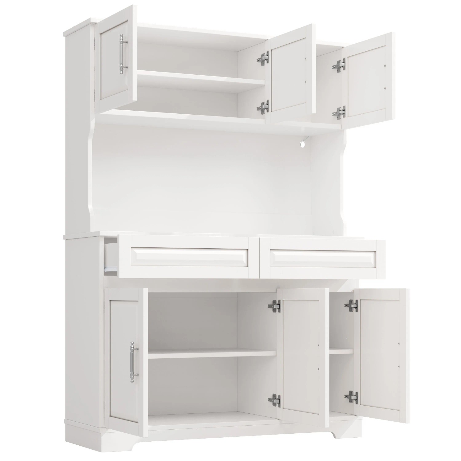 okwish Küchenschrank mit App Steuerung Küche 108x40x180cm Weiß