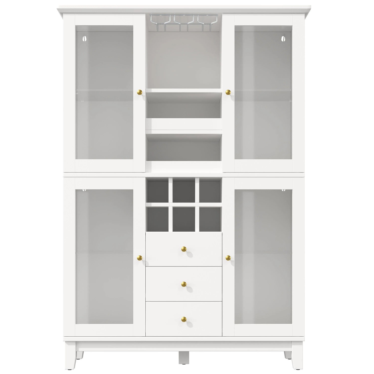 okwish Weinschrank mit App LED Beleuchtung Flaschenhalter Küche 180.5x120x40cm Weiß