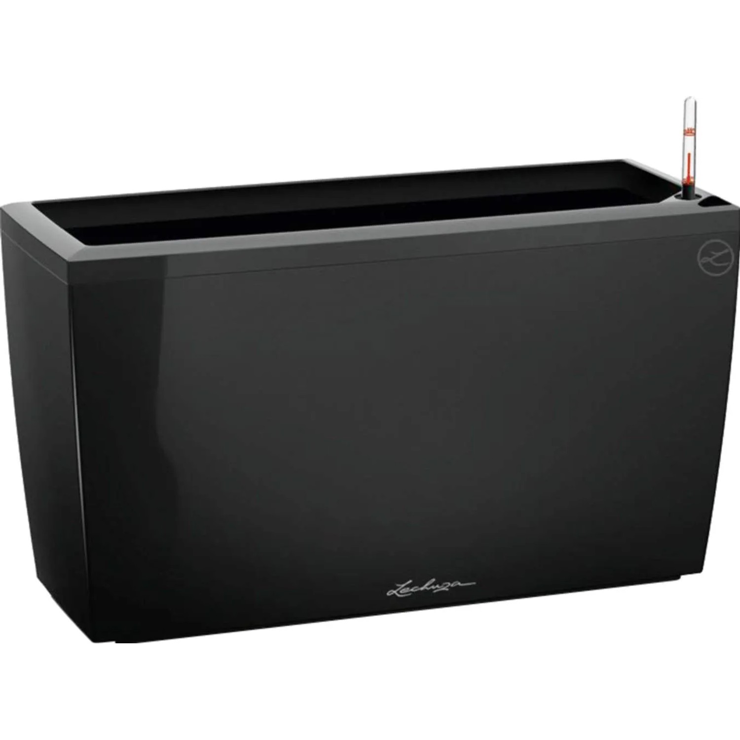 Lechuza® Pflanzgefäß Cararo Premium 75 cm x 30 cm Schwarz hochglanz
