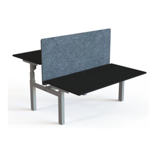 STIER Team-Schreibtisch 501-88 elektrisch höhenverstellbar 160 x 80 cm schwarz melaminierte Oberfläche 65-125 cm