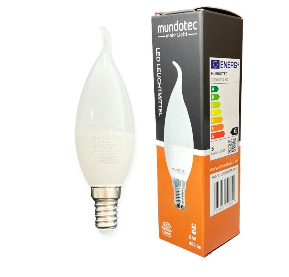 Mundotec LED-Leuchtmittel LED Leuchtmittel E14 Flamme 5 Watt Bild 4