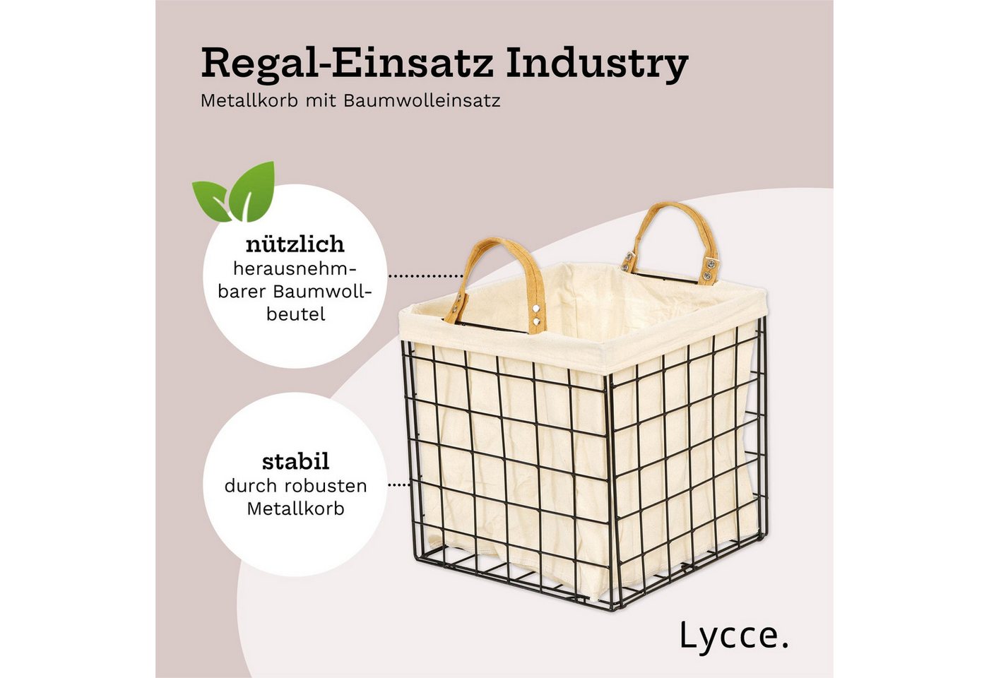 Lycce Regalkorb Lycce Kallax Einsatz Industry Aufbewahrungskorb Metall schwarz Bild 4