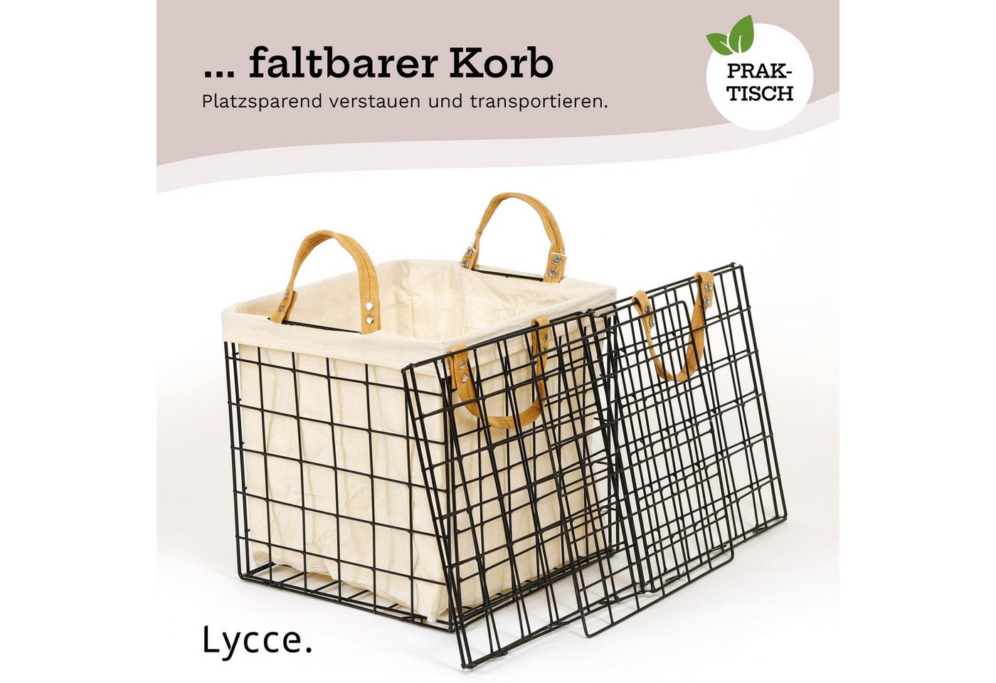 Lycce Regalkorb Lycce Kallax Einsatz Industry Aufbewahrungskorb Metall schwarz Bild 5