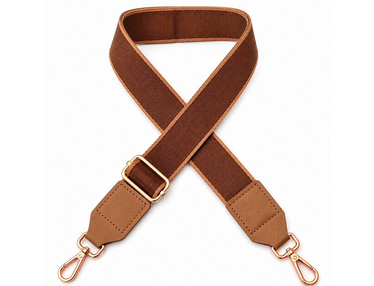 Ware aus aller Welt Schulterriemen Taschengurt 3,8 cm breit, 85–145 cm Schultergurt verstellbar, Braun (1-St) hochwertige und elegante Optik Bild 3