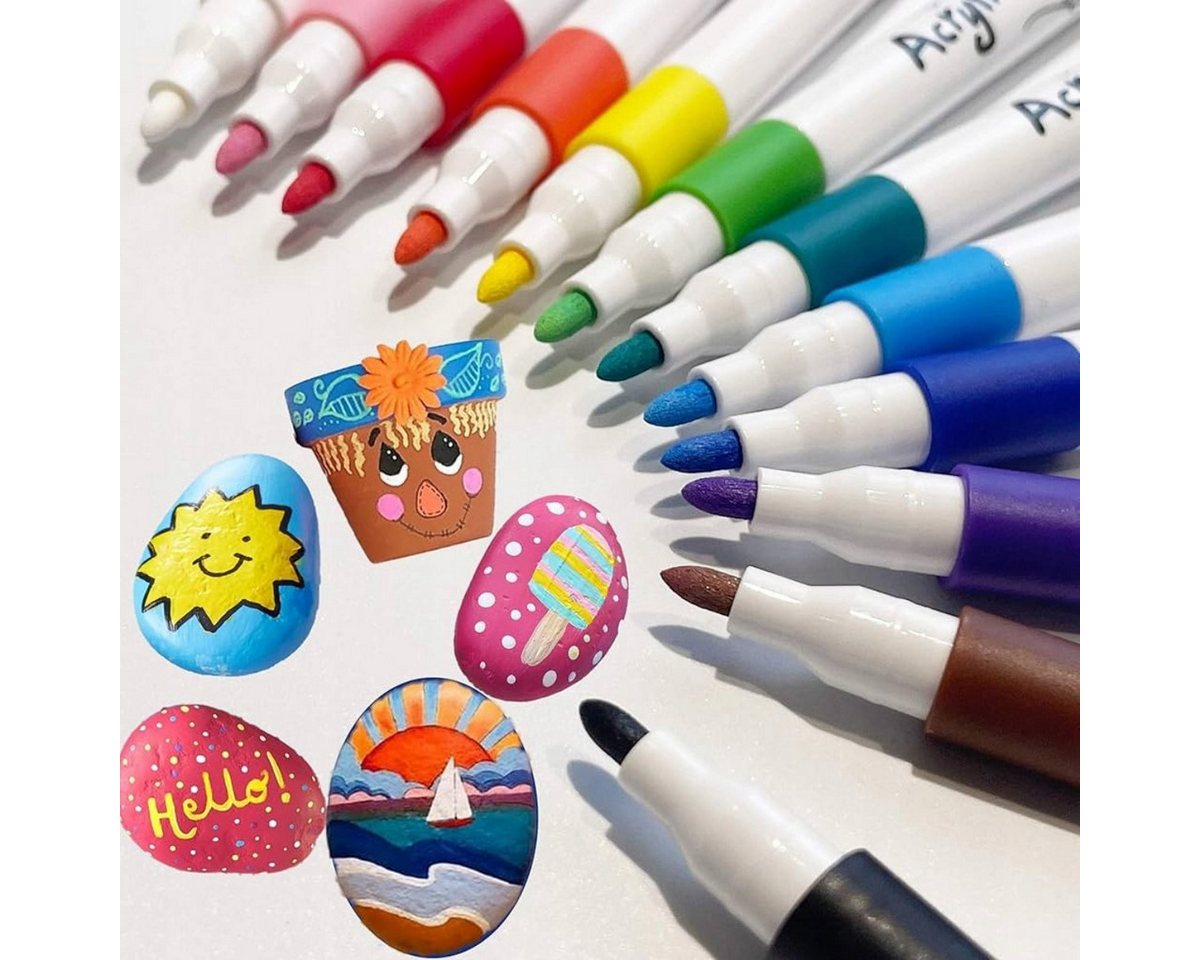 R2 Invest Malstift Acrylmarker 60 Farben wasserbasiert Marker, (60-tlg)