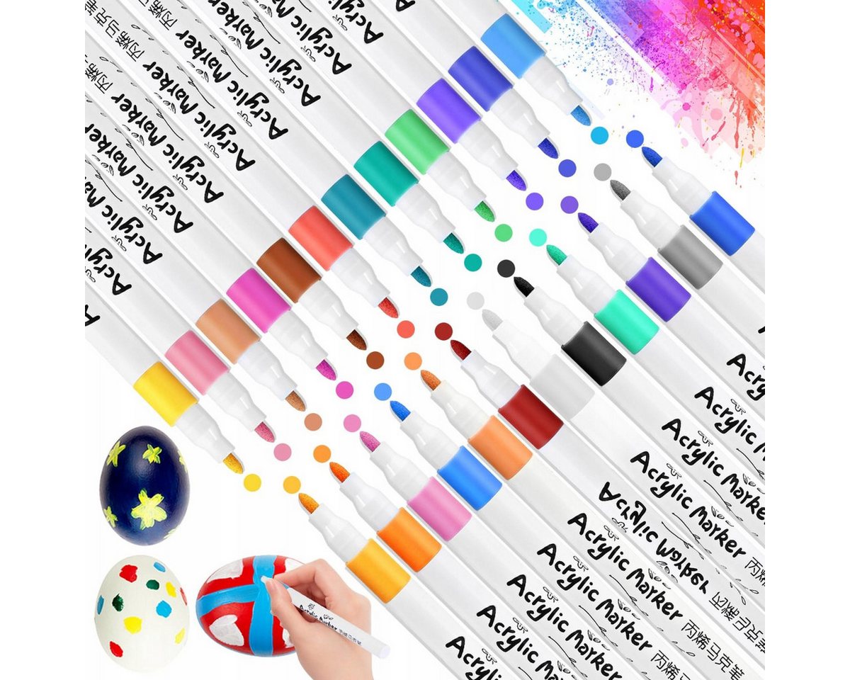 R2 Invest Malstift Acrylmarker 60 Farben wasserbasiert Marker, (60-tlg) Bild 2