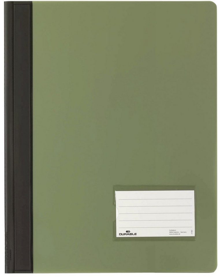 DURABLE Hefter 05 Schnellhefter DURALUX® - A4 überbreit, transluzente Folie, grün