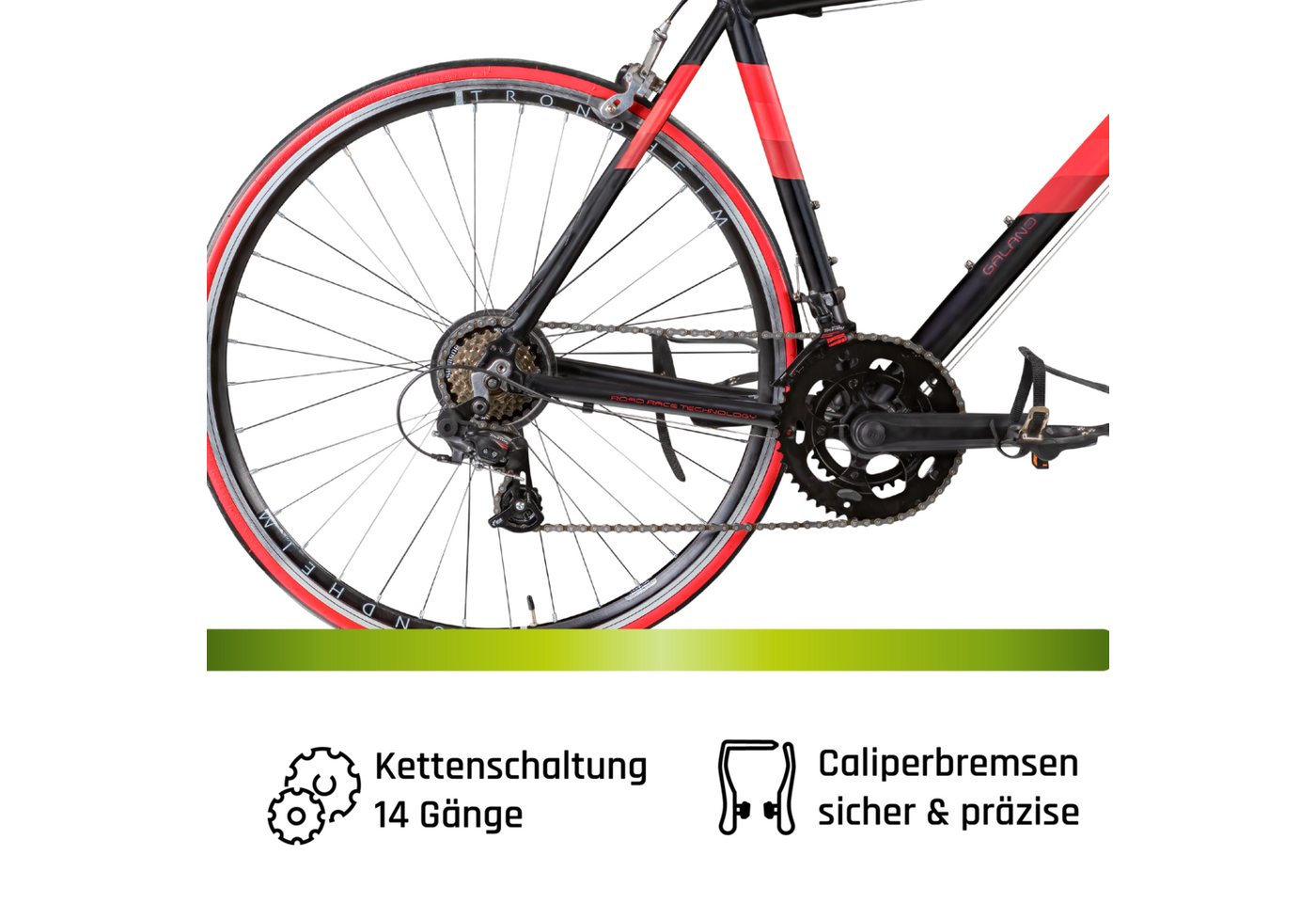 Galano Giro D'Italia Rennrad für Damen und Herren 155 - 195 cm 28 Zoll Fahrrad Road Bike 14 Gänge Fitnessrad