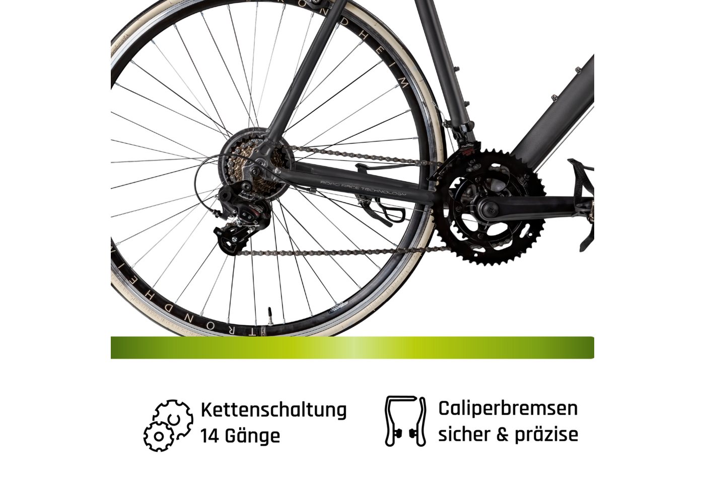 Galano Vuelta STI Rennrad Herren ab 150 cm Fahrrad Road Bike Fitnessrad Rennfahrrad für Einsteiger Tour 14 Gänge Bild 5