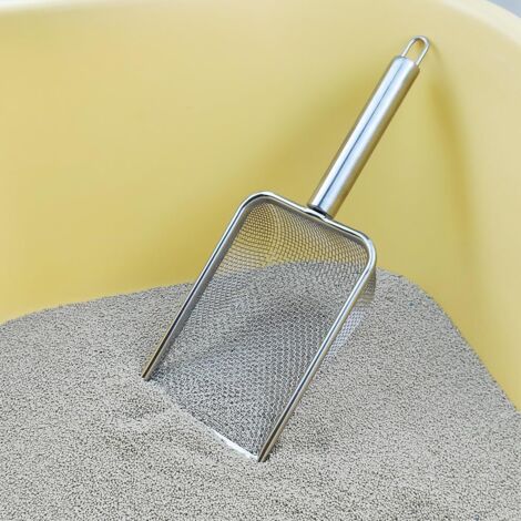 Katzenstreuschaufel Aus Edelstahl – Geeignet Für Sand, Kieselsteine, Erde, Kompost Usw. – 1 Stück. 3 Mm Lochung.