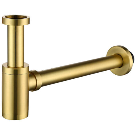 Horizontaler Edelstahl-wandsiphon – Geeignet Für Waschbecken, Spülbecken, Becken Usw. – 1 Stück. Goldfarben