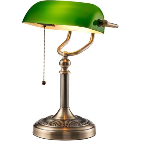 Schreibtischlampe Im Bankstil – Im Allgemeinen Geeignet Für Chefetagen Und Arbeitsbereiche – 1 Stück. Leuchtmittel Nicht Enthalten.