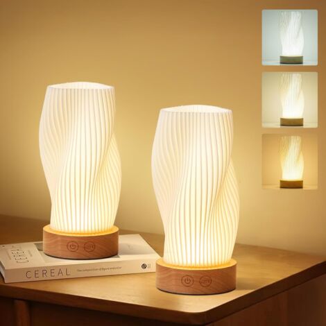 Wiederaufladbare Schreibtischlampe – Drei Farben Und Memory-funktion. Helligkeit Einstellbar. Ideal Für Wohn- Und Schlafzimmer – 2er-pack. Cremeweiß.