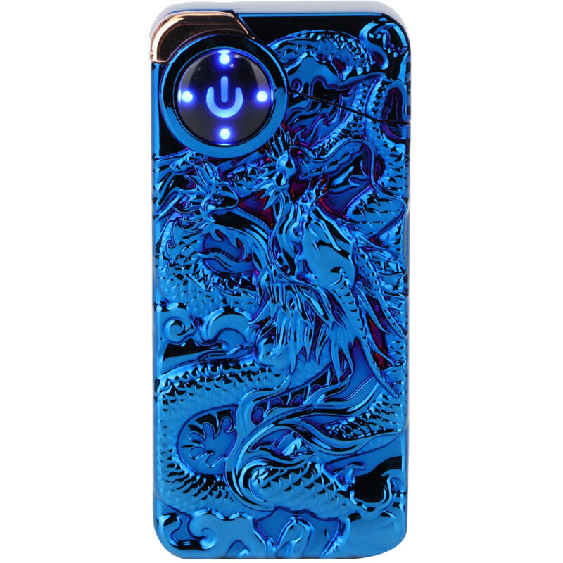 Doppelbogen-zigarettenanzünder Mit Trendigem Muster, Berührungserkennung Und Elegantem Blauem Design