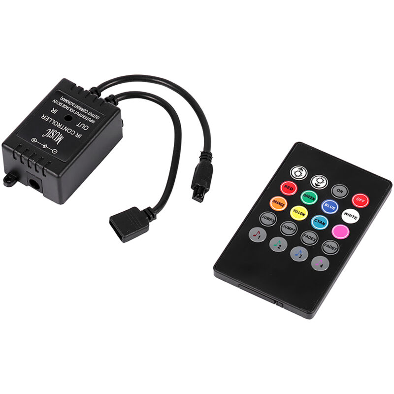 Musikalischer Led-controller Mit 20 Tasten, Infrarot-fernbedienung Und Geräuschsensor Für Rgb-lichtleisten