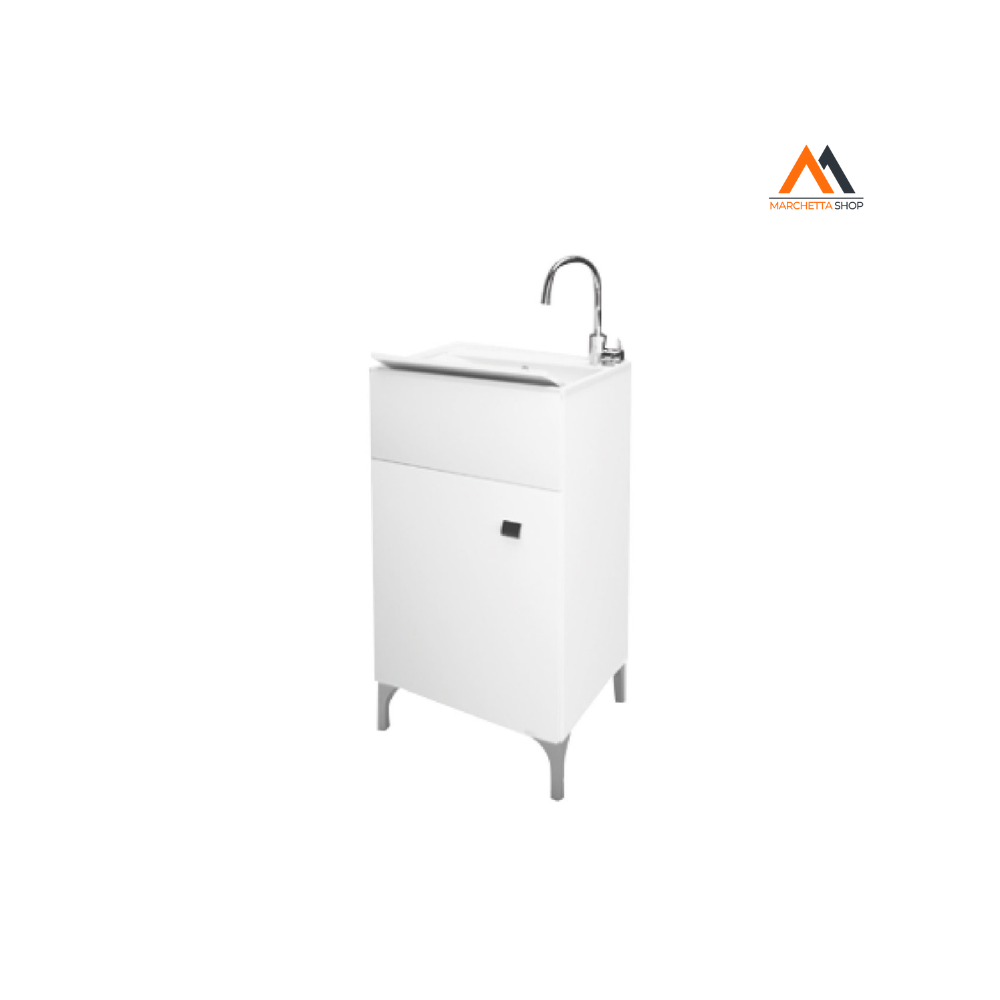 Mobile Lavatoio Anta Singola Cm 45 X 50 X H.83 - Bianco Luci