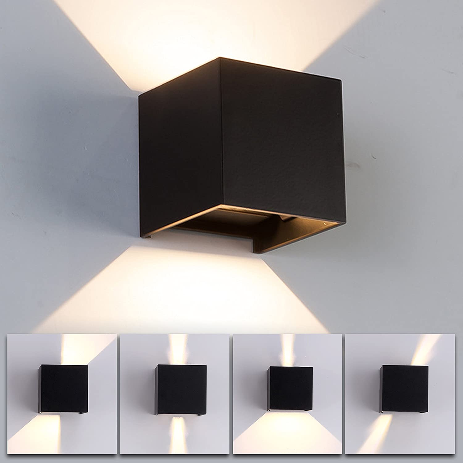 Stoex – 12w Verstellbare Led-wandleuchte – Schwarzes Aluminium – Warmes Licht – Modernes Design Für Schlafzimmer, Wohnzimmer, Flur, Treppenhaus