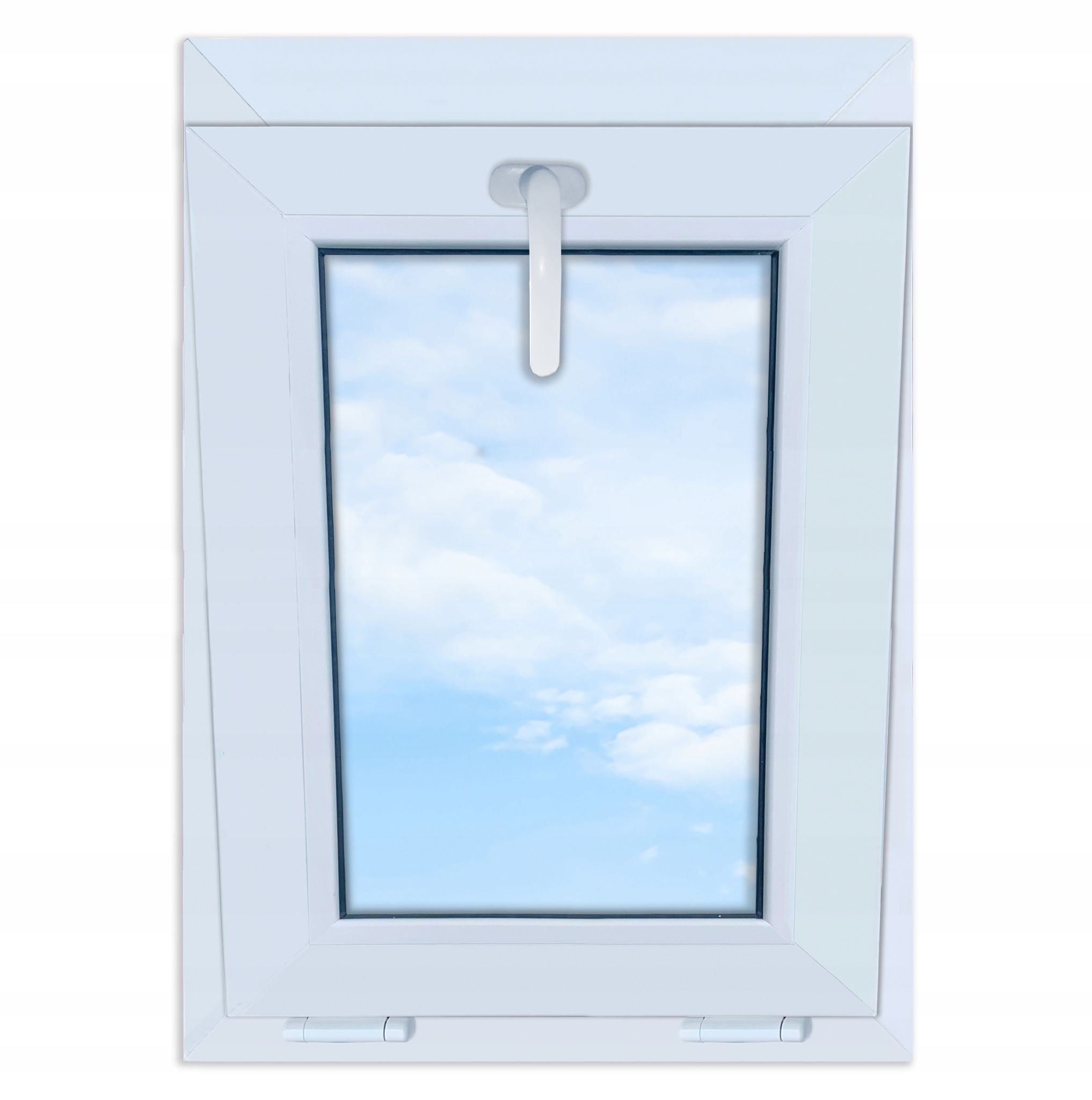 Weißes Pvc-fenster, Kippbar, 50 X 70 Cm, Neu, 500 X 700 Cm, Von Oben Kippbar, Doppelt Verglast