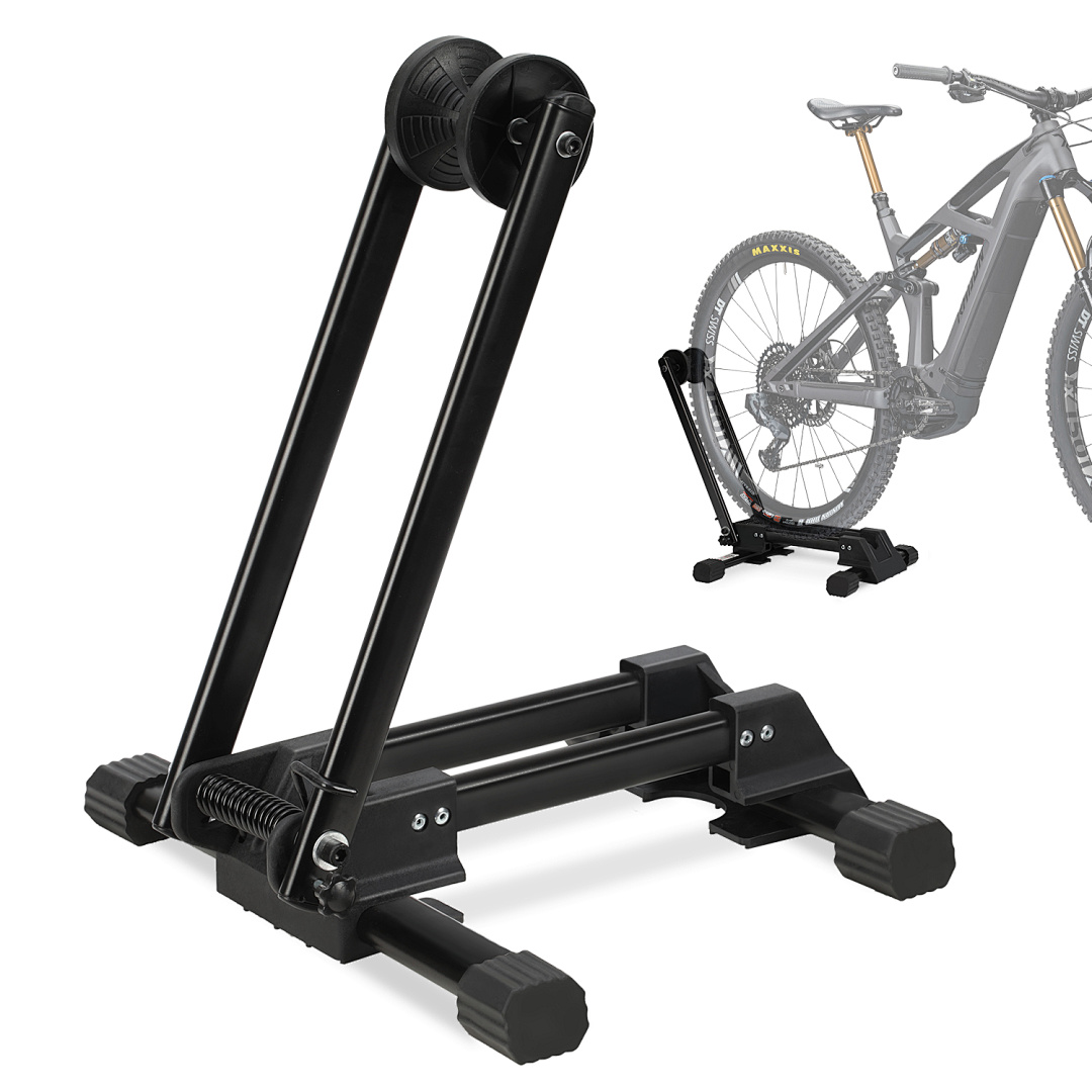 Randaco 1x Fahrradständer Für Fahrradabstellplätze, Home Or Bicycle Shop Foldable Bicycle Display Stand Not Suitable For E-bikes Schwarz