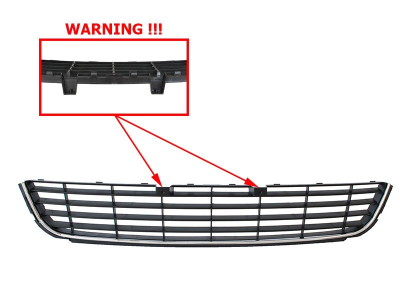 Vw Golf Vi H/b 08-13 Kühlergrill In Der Vorderen Stoßstange, Mitte
