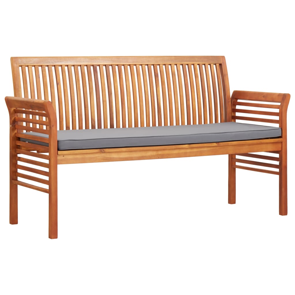 Vidaxl 3-seater Garden Bench With Cushion 150 Cm Solid Acacia Wood