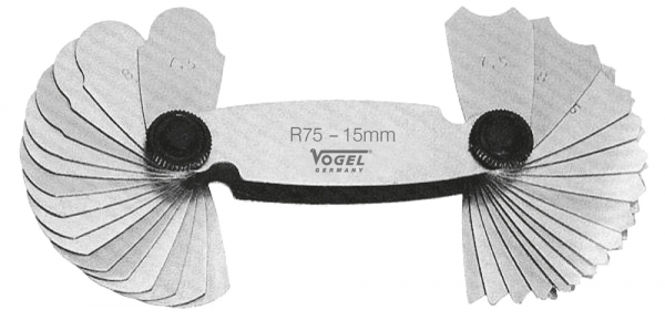 Germany Radienschablone 15 Blatt 15,5 - 25,0mm Prüfen Von Rundungen 472107 - Vogel