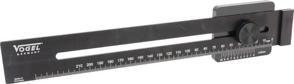 Germany Streichmaß Anschlaglineal Dur-aluminium Messbereich 200 Mm Schwarz - Vogel