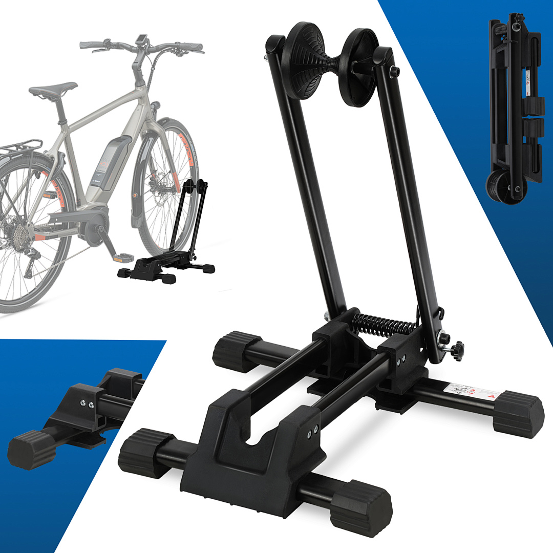 Wolketon 1x Fahrradständer Für Fahrradabstellplätze, Home Or Bicycle Shop Foldable Bicycle Display Stand Not Suitable For E-bikes Schwarz
