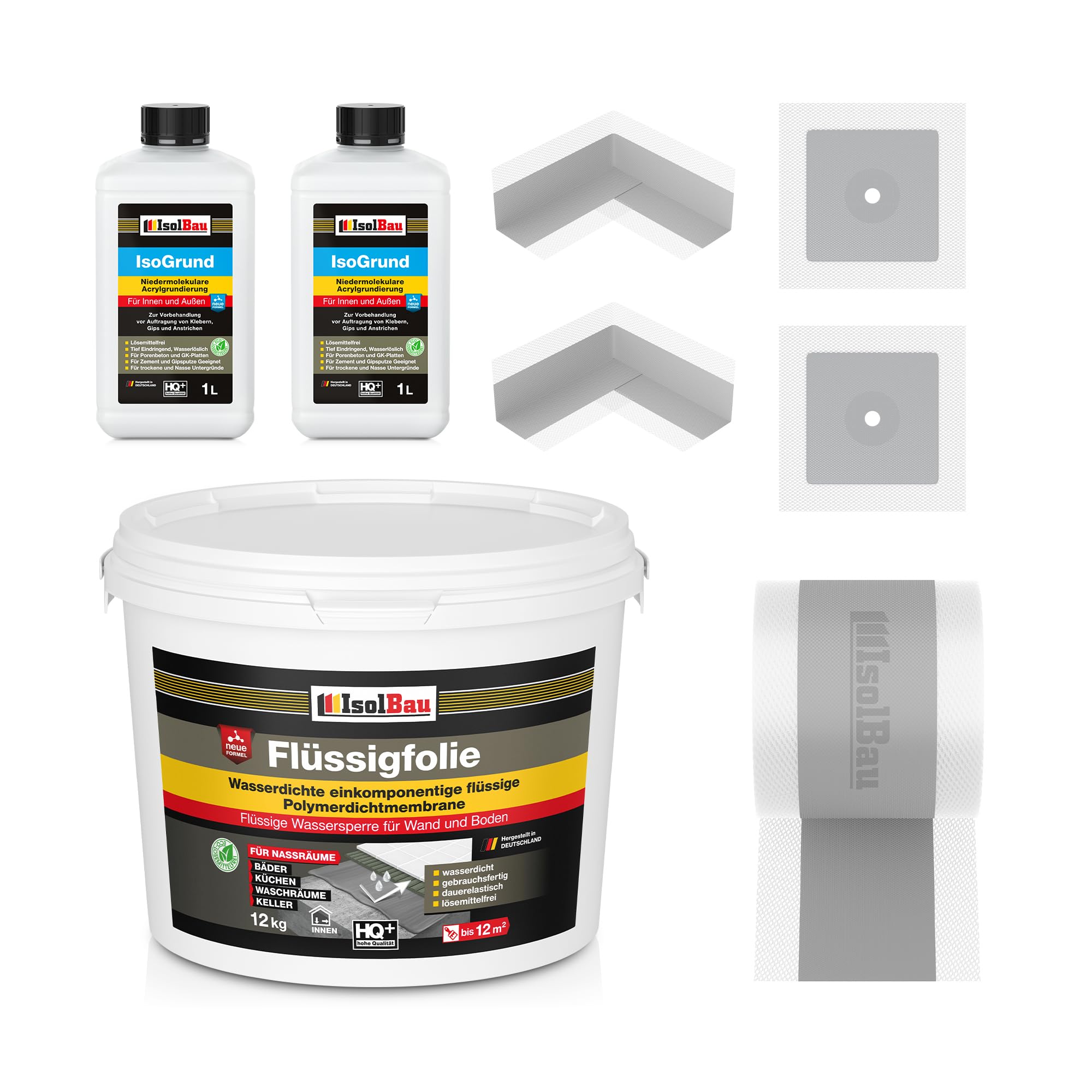 Dichtset Für Badabdichtung Dusche Flüssigfolie Dichtfolie 12 Kg Dichtband 10m2