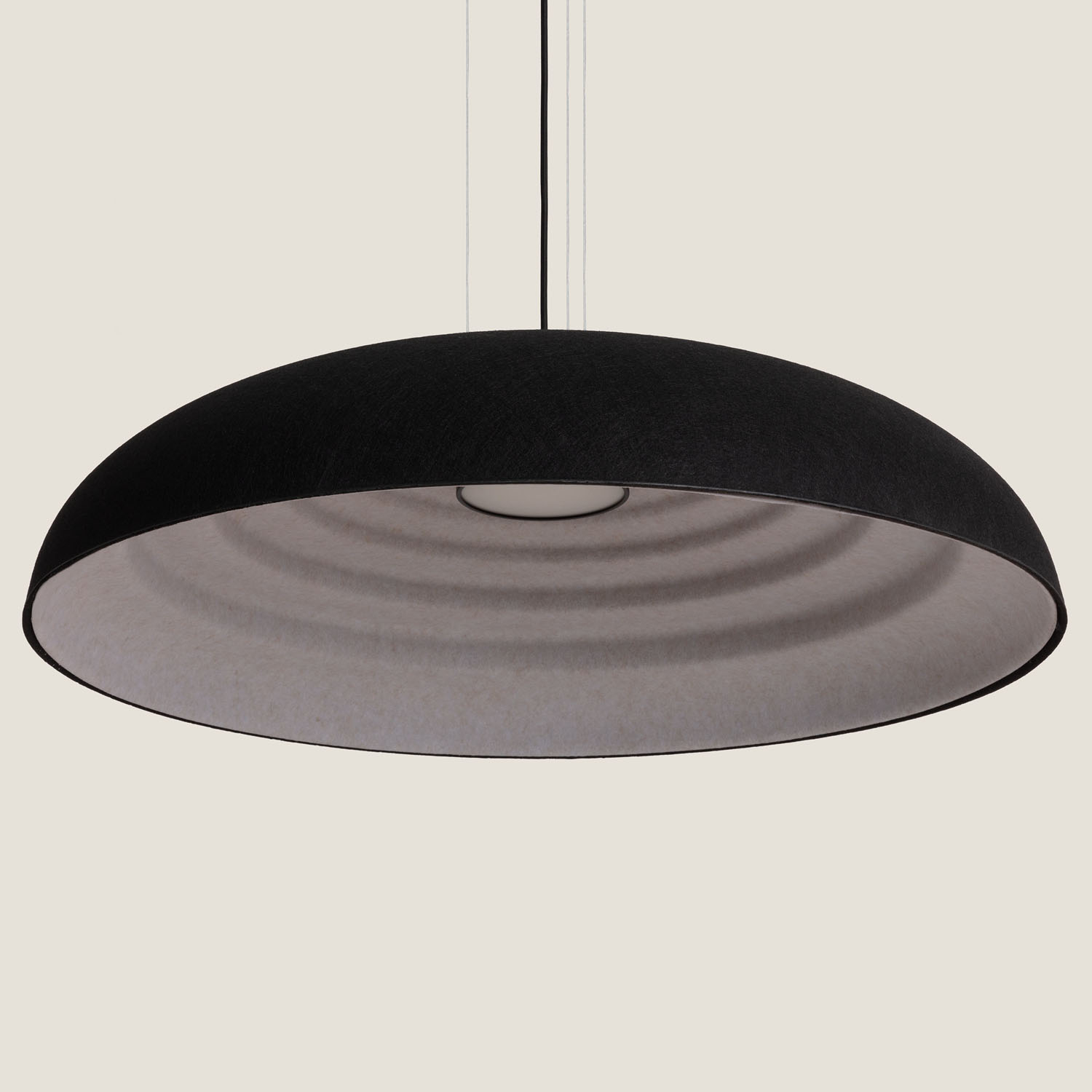 Pendelleuchte Akustisch Led 30w Filz Misis-l Schwarz