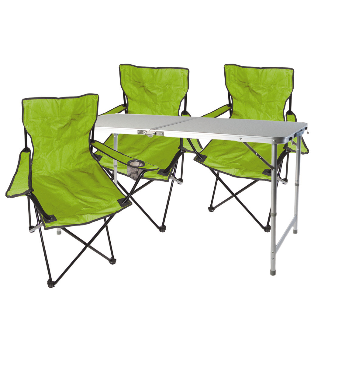 Mojawo - 4-teiliges Campingmöbel Set Lime-mmc330872+3xmpo2470