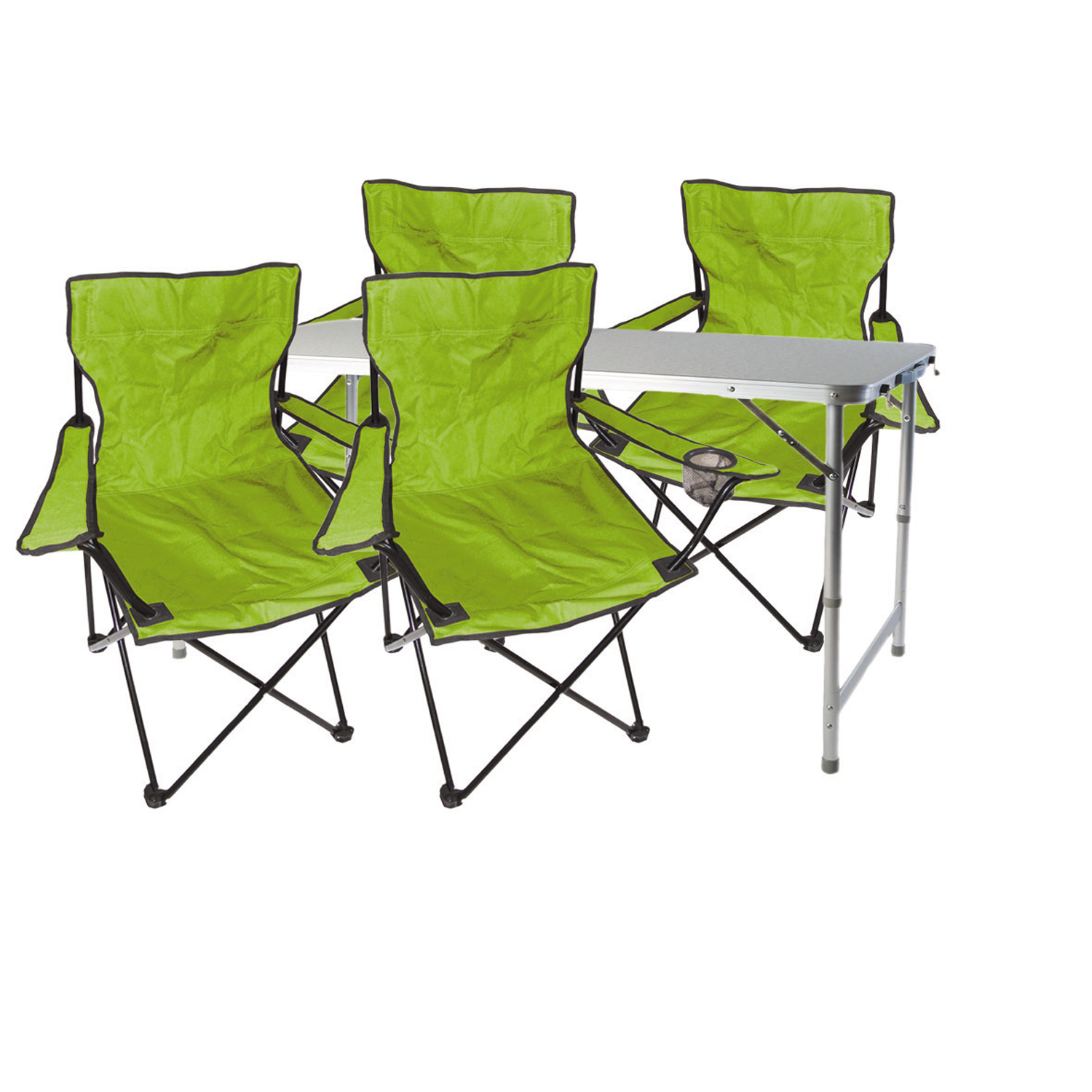 Mojawo - 5-teiliges Campingmöbel Set Lime-mmc330872+4xmpo2470