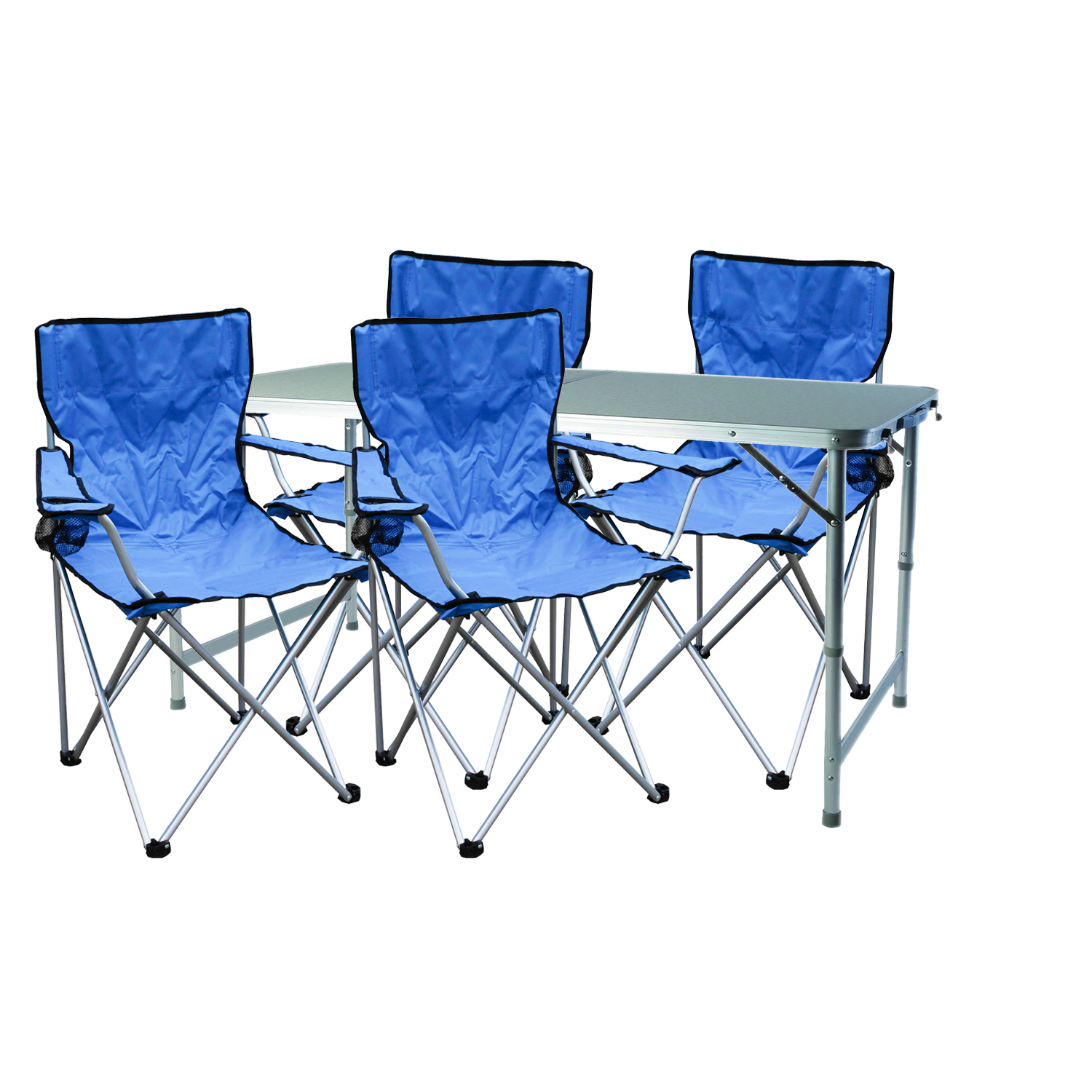 Mojawo - 5-teiliges Campingmöbel Set Blau-mmc330872+4xmsp1001