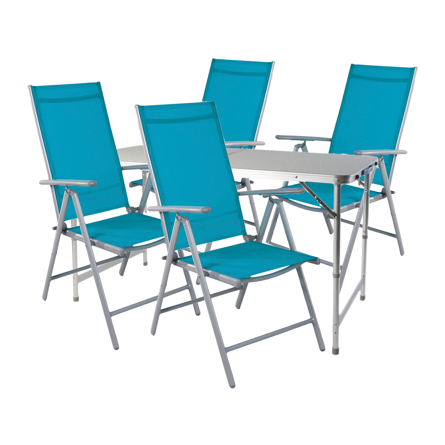 Mojawo - 5-teiliges Campingmöbel Set 120x60x58/70cm-mmc330872+4xmmc5000p
