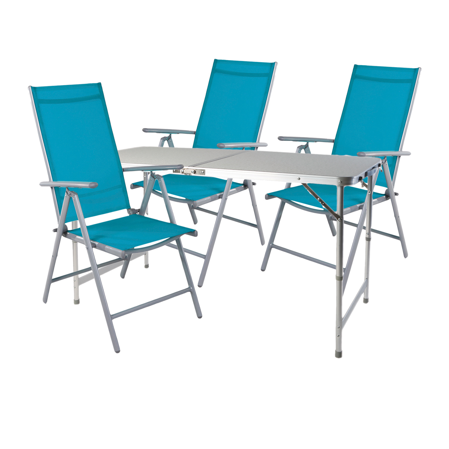 Mojawo - 4-teiliges Campingmöbel Set 120x60x58/70cm-mmc330872+3xmmc5000p