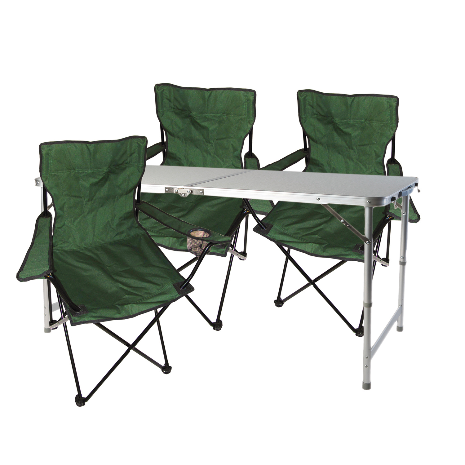 Mojawo - 4-teiliges Campingmöbel Set Grün-mmc330872+3xmpo2432