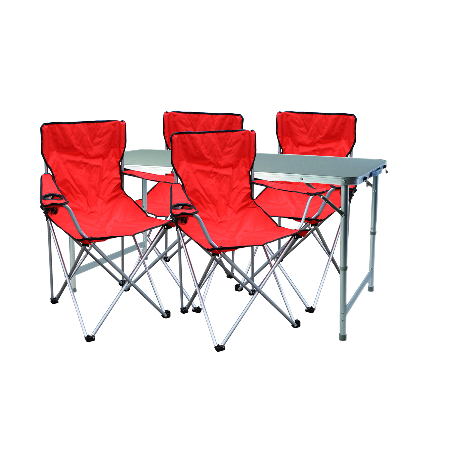 Mojawo - 5-teiliges Campingmöbel Set Rot-mmc330872+4xmsp1002