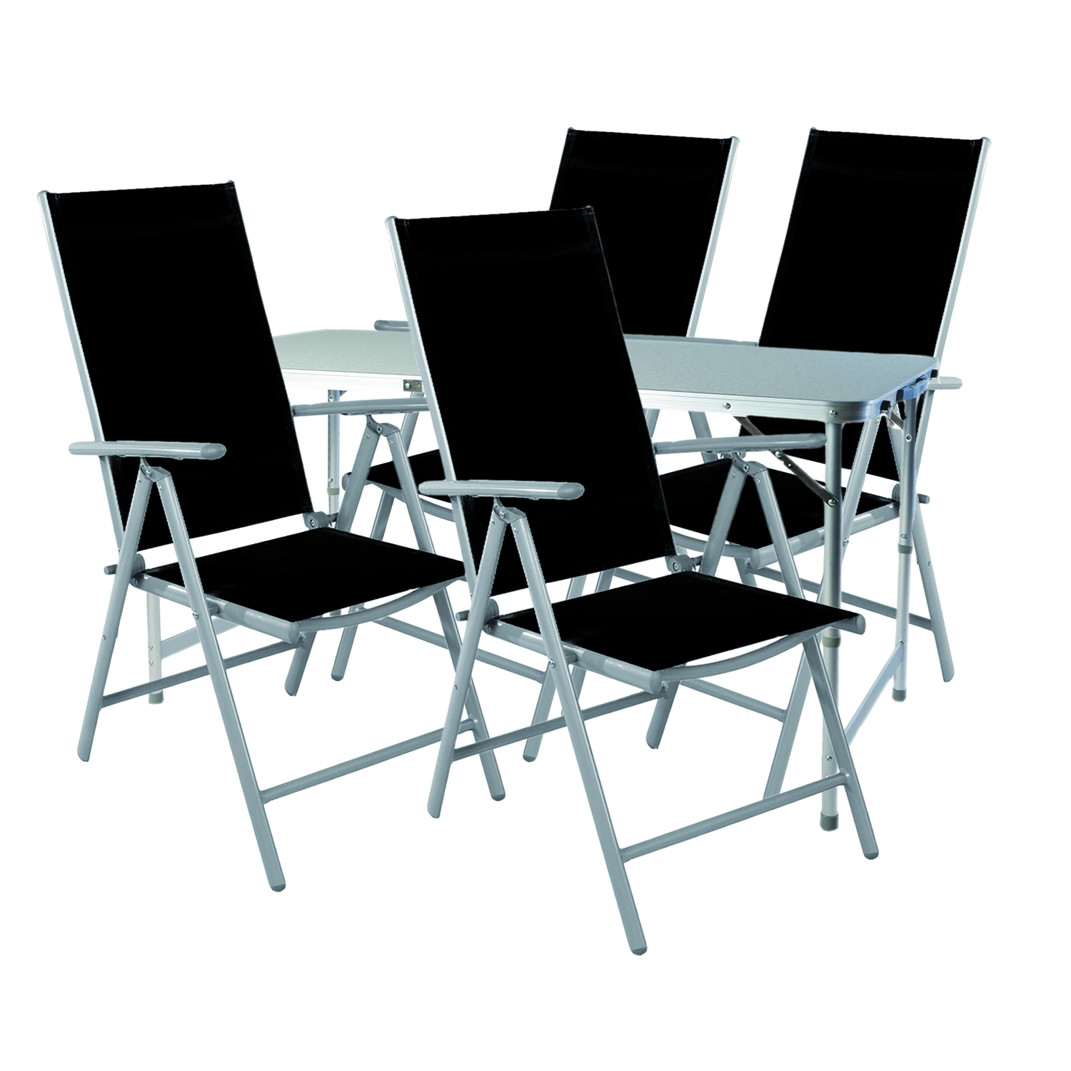 Mojawo - 5-teiliges Campingmöbel Set 120x60x58/70cm-mmc330872+4xmmc5000s