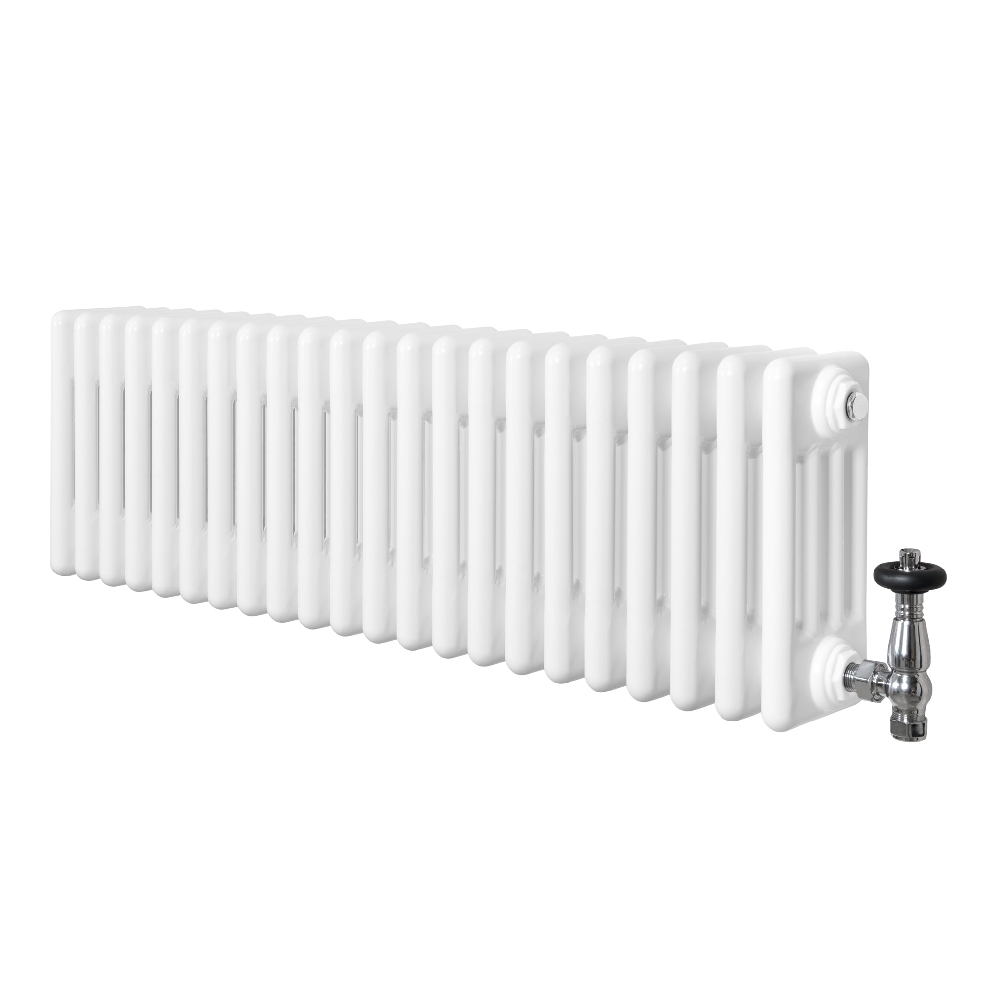 Röhrenheizkörper 4 Säulen Mit Trv Chromventile – 300mm X 1010mm –