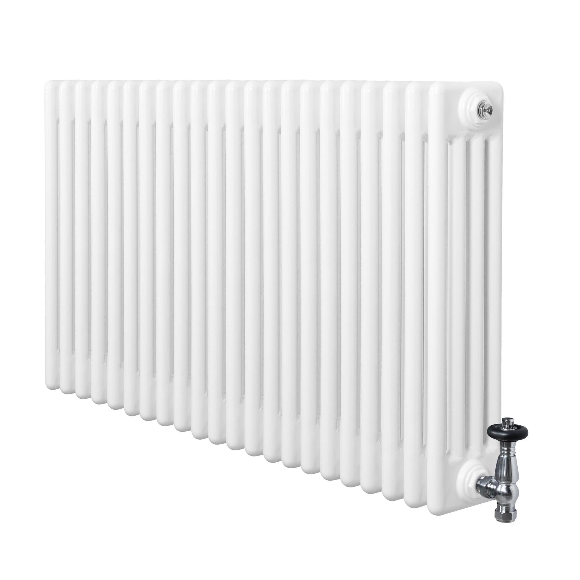 Röhrenheizkörper 4 Säulen Mit Trv Chromventile – 600mm X 1010mm –