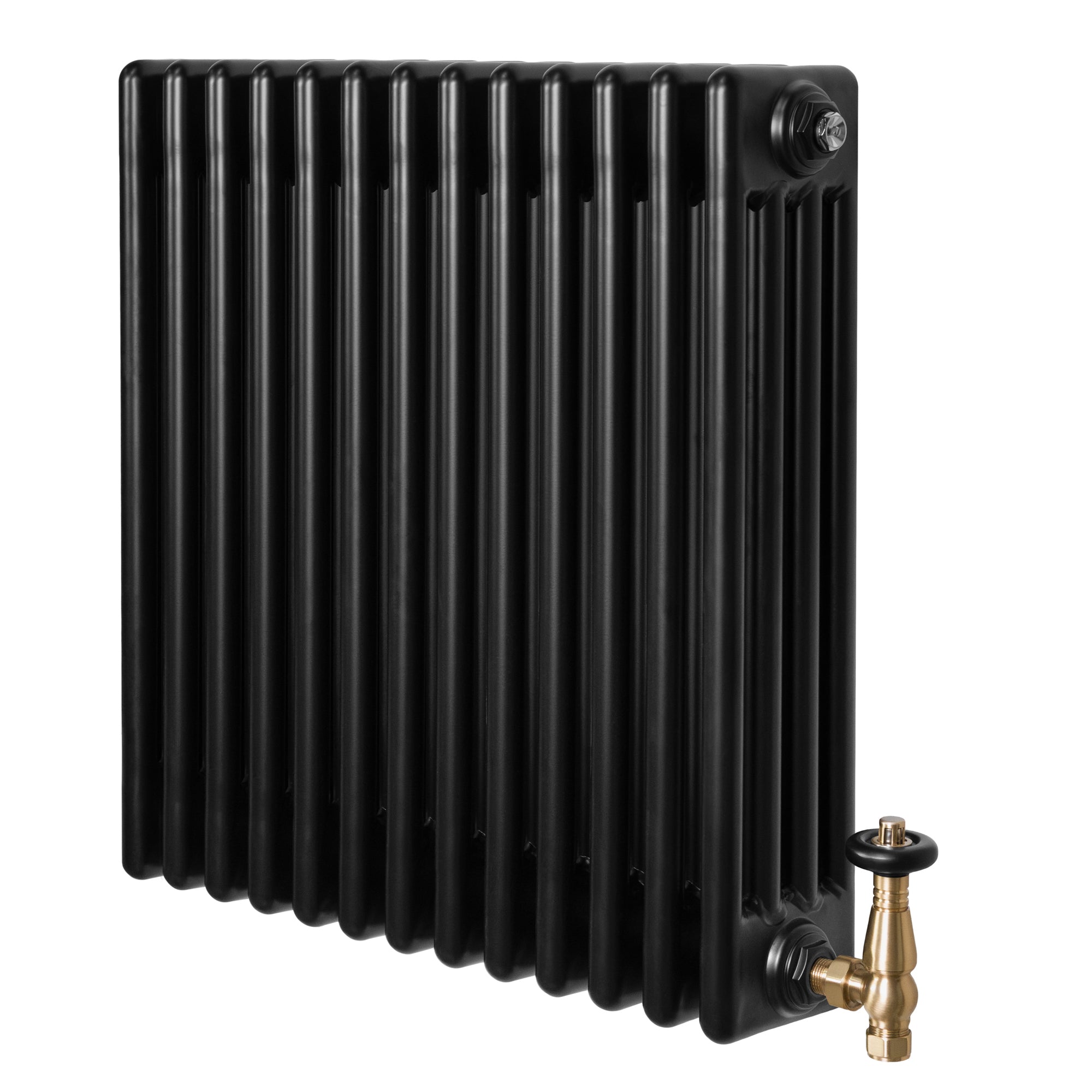 Röhrenheizkörper 4 Säulen Mit Trv Chromventile – 600mm X 605mm –